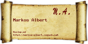 Markos Albert névjegykártya