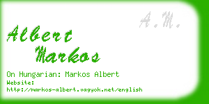 albert markos business card